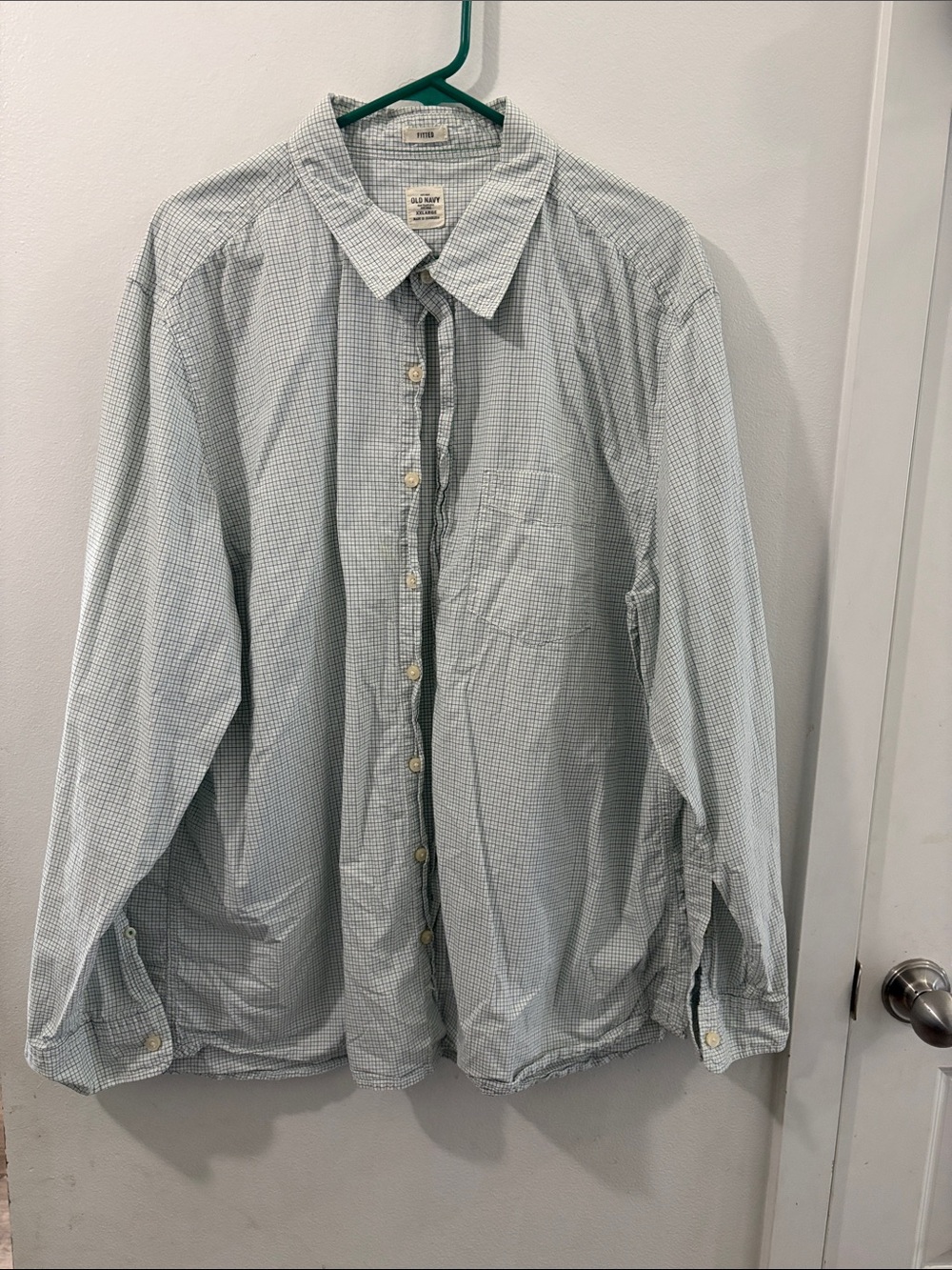 Light Blue Gingham Button-Up Shirt
